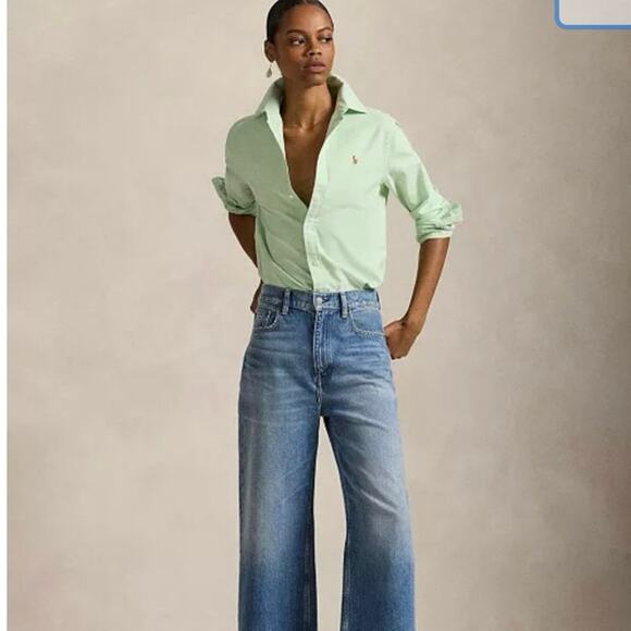 Ralph Lauren Women's Classic-Fit Oxford Shirt in green size XL - Picture 2 of 9